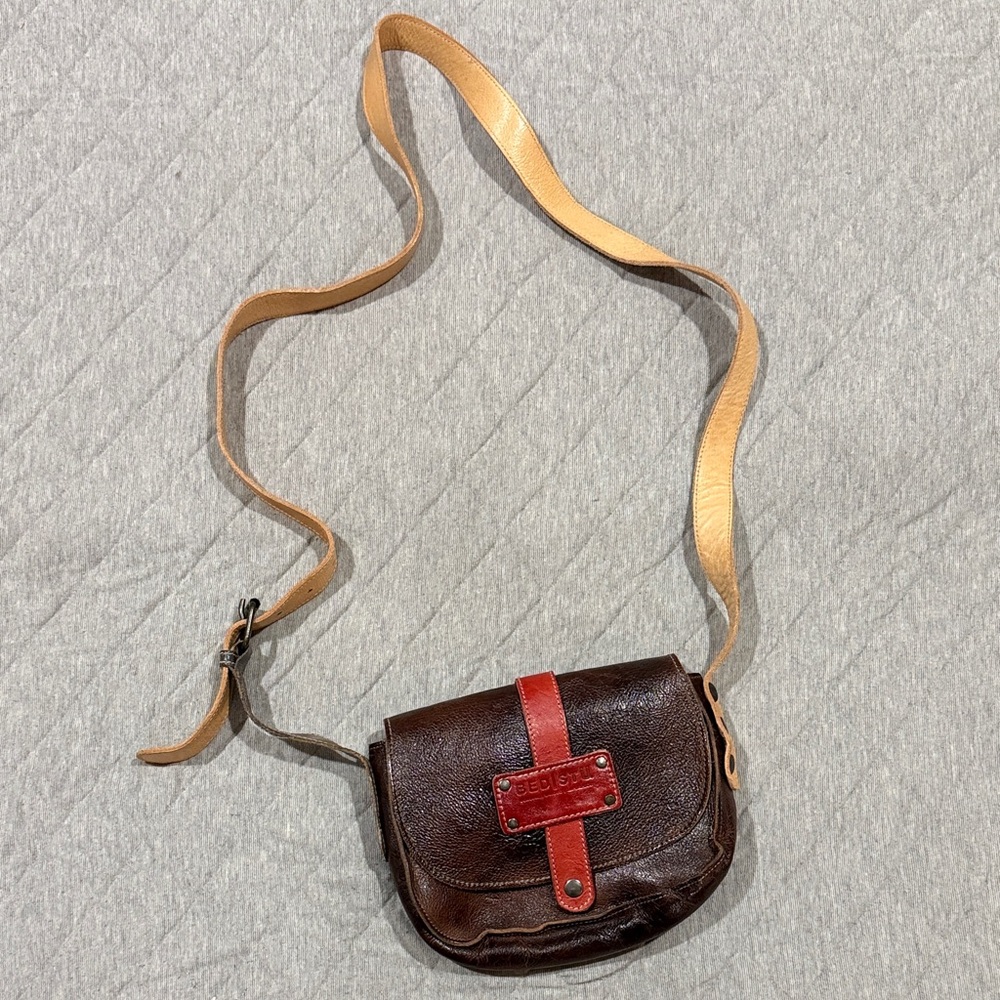 Bed Stu Brown and Red Crossbody Bag